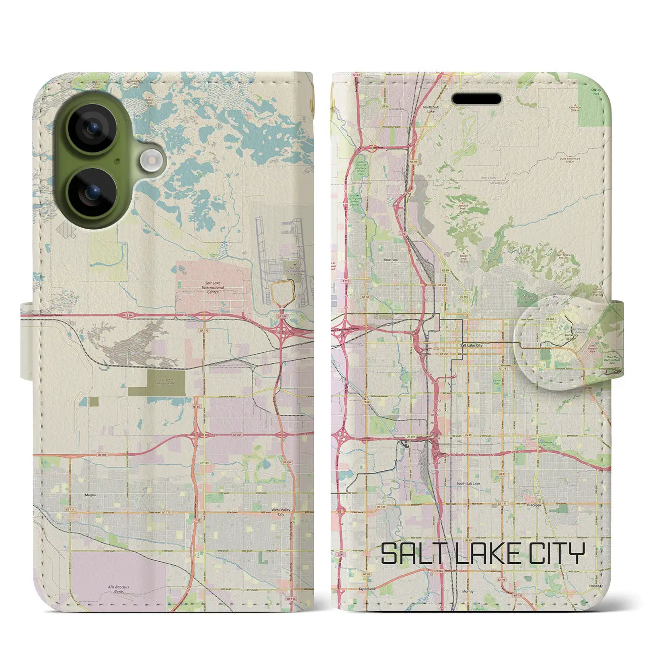 【ソルトレイクシティ（アメリカ）】地図柄iPhoneケース（手帳タイプ）