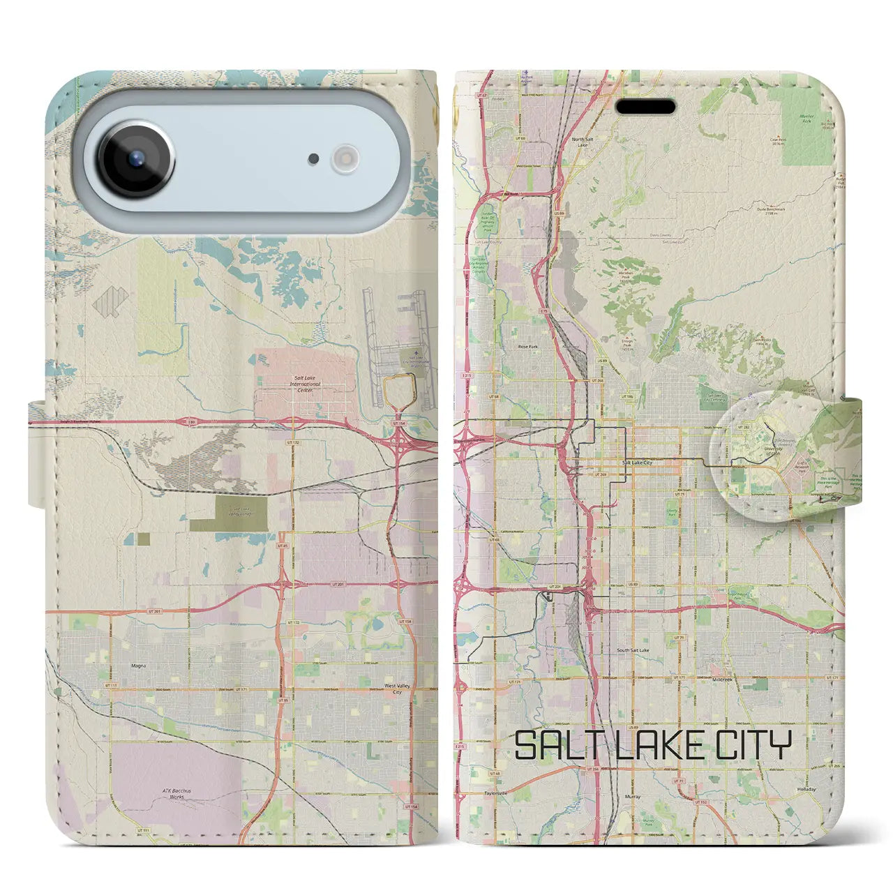 【ソルトレイクシティ（アメリカ）】地図柄iPhoneケース（手帳タイプ）