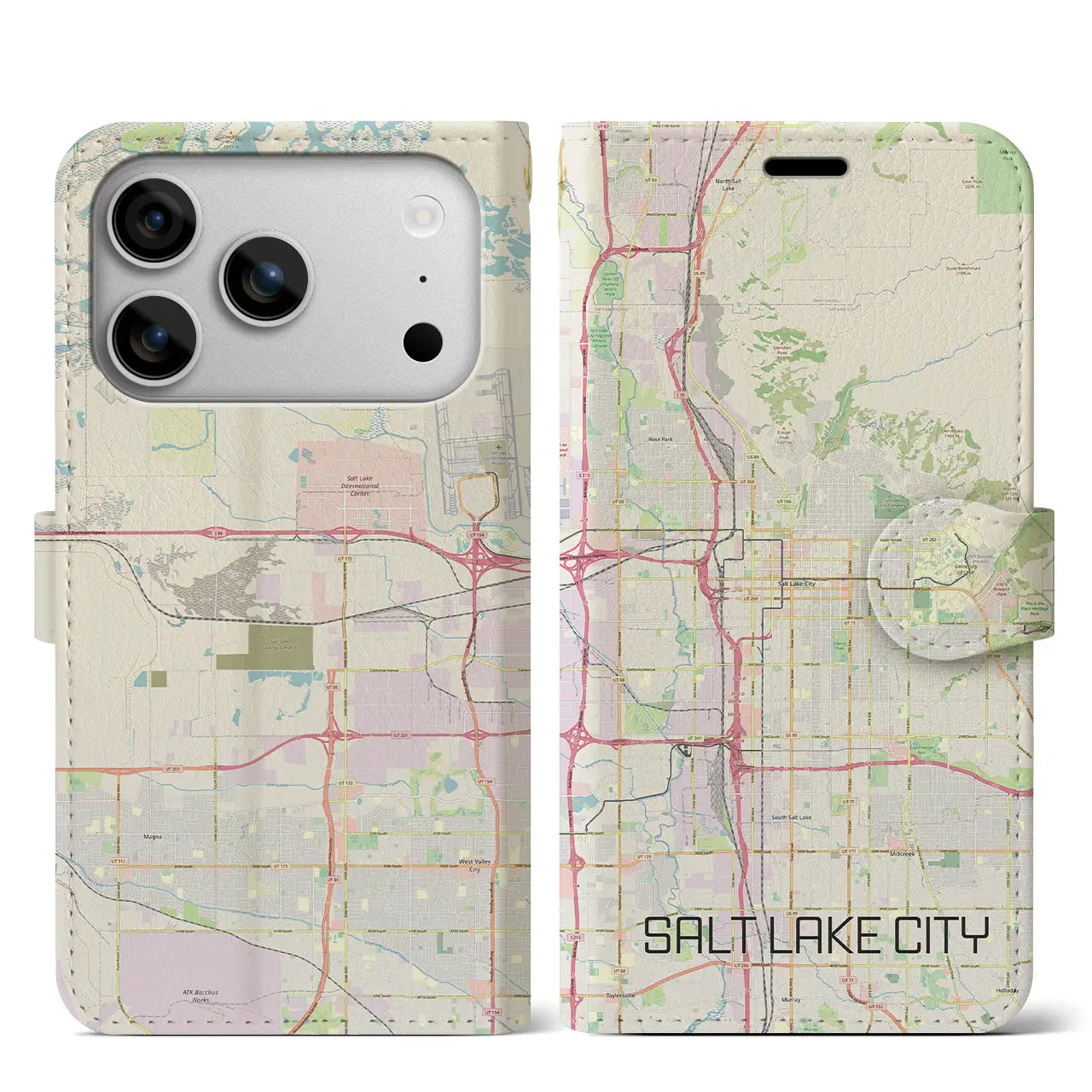 【ソルトレイクシティ（アメリカ）】地図柄iPhoneケース（手帳タイプ）