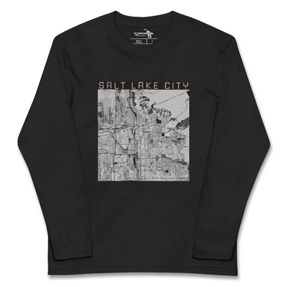 【ソルトレイクシティ（アメリカ）】地図柄ロングスリーブTシャツ