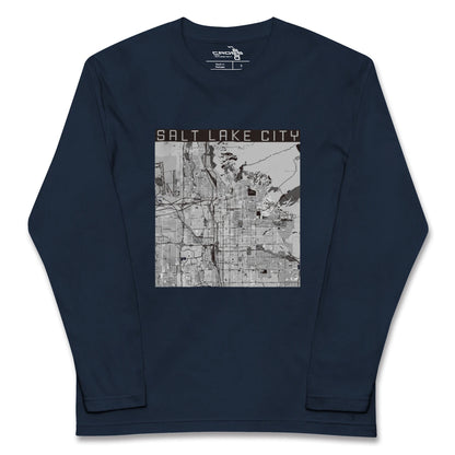 【ソルトレイクシティ（アメリカ）】地図柄ロングスリーブTシャツ