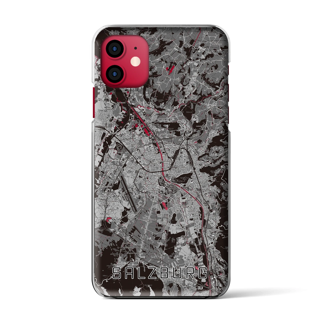 【ザルツブルク（オーストリア）】地図柄iPhoneケース（クリアタイプ）