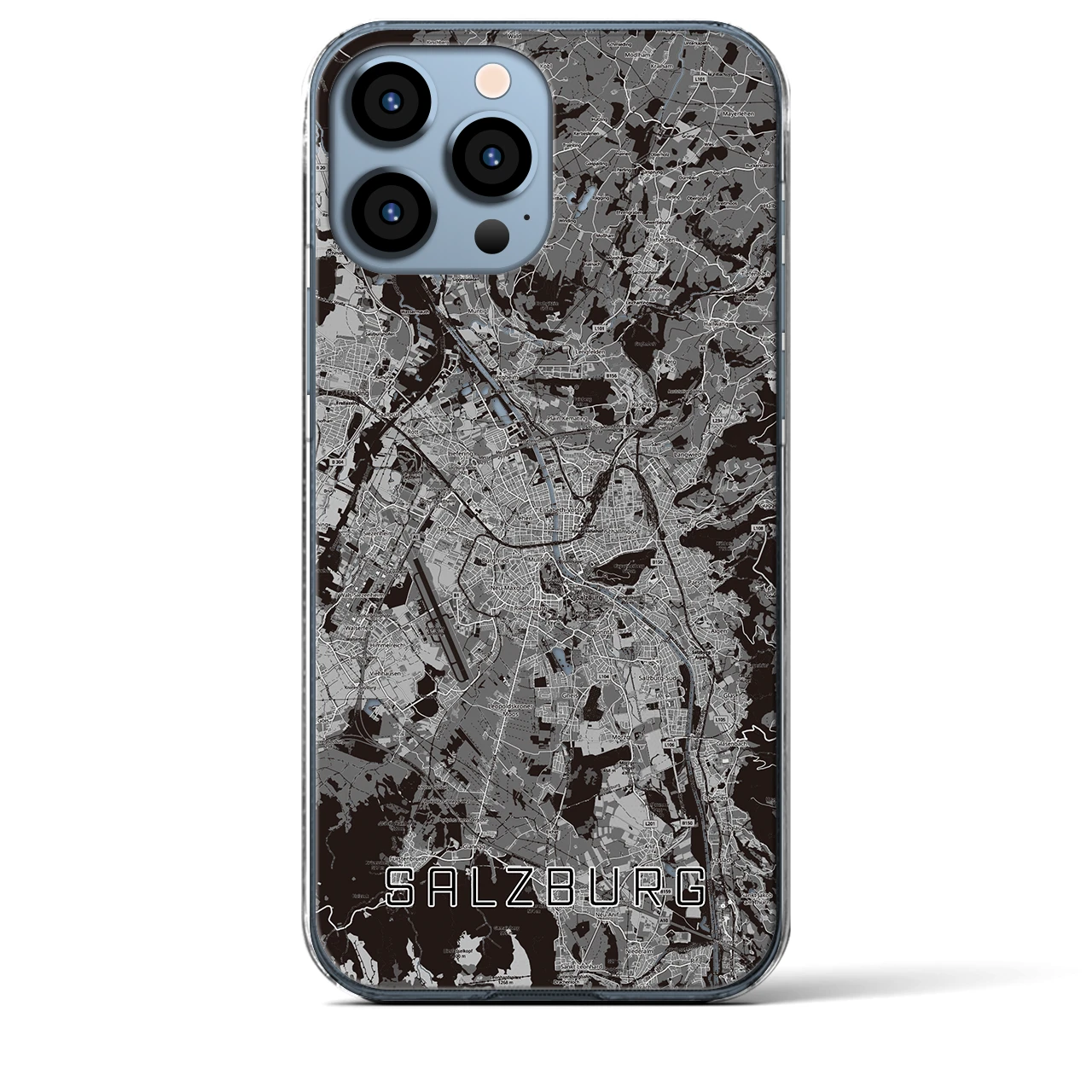 【ザルツブルク（オーストリア）】地図柄iPhoneケース（クリアタイプ）