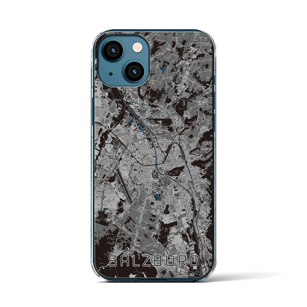 【ザルツブルク（オーストリア）】地図柄iPhoneケース（クリアタイプ）