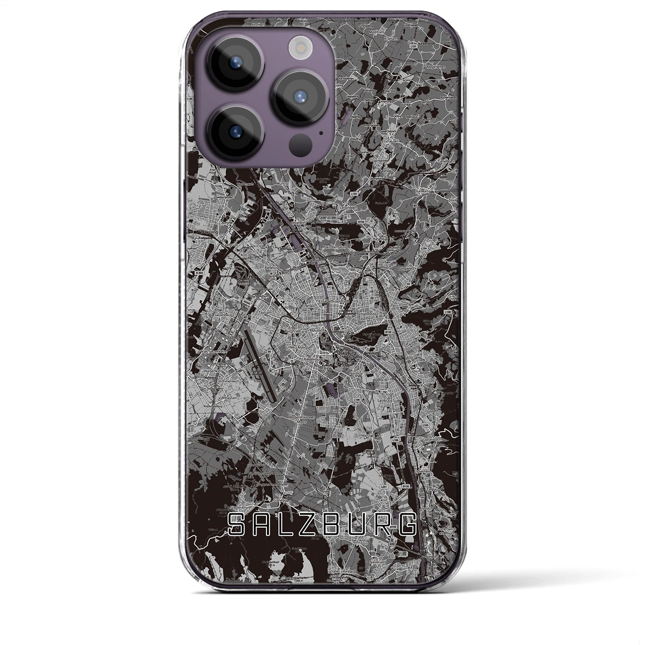 【ザルツブルク（オーストリア）】地図柄iPhoneケース（クリアタイプ）
