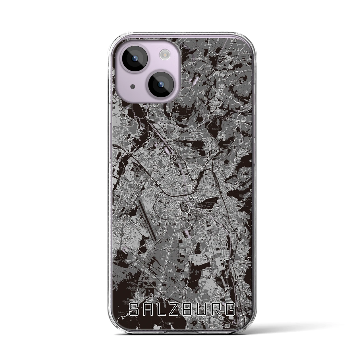 【ザルツブルク（オーストリア）】地図柄iPhoneケース（クリアタイプ）