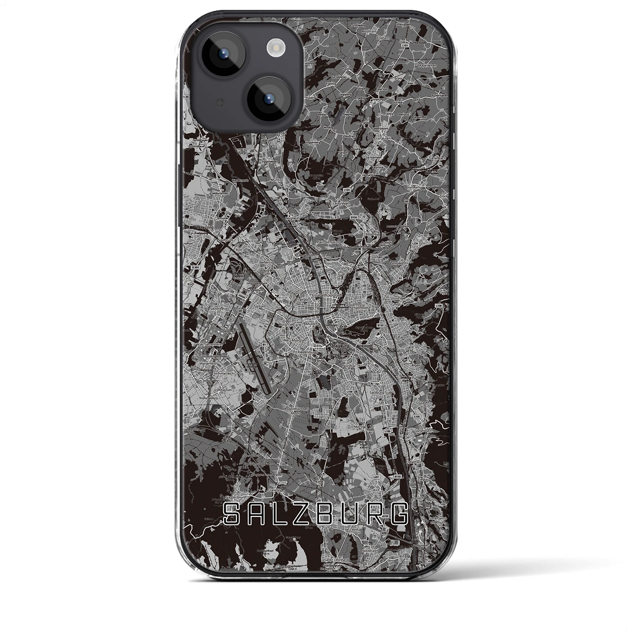 【ザルツブルク（オーストリア）】地図柄iPhoneケース（クリアタイプ）