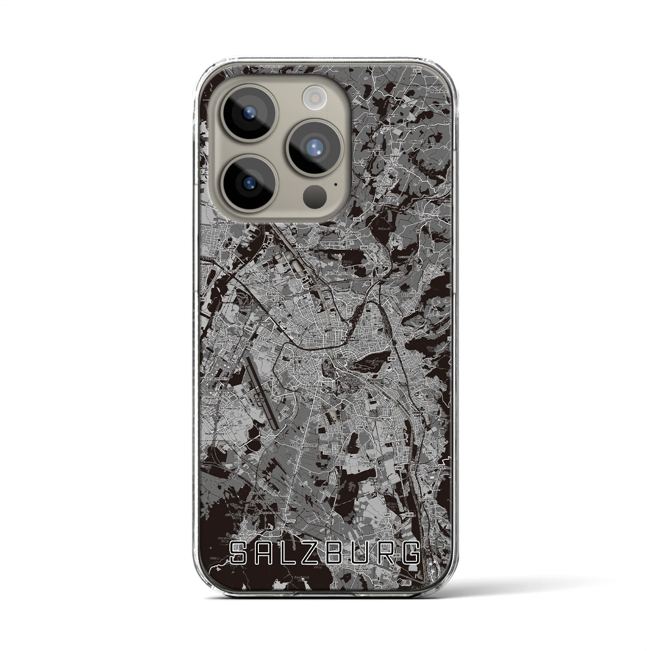 【ザルツブルク（オーストリア）】地図柄iPhoneケース（クリアタイプ）