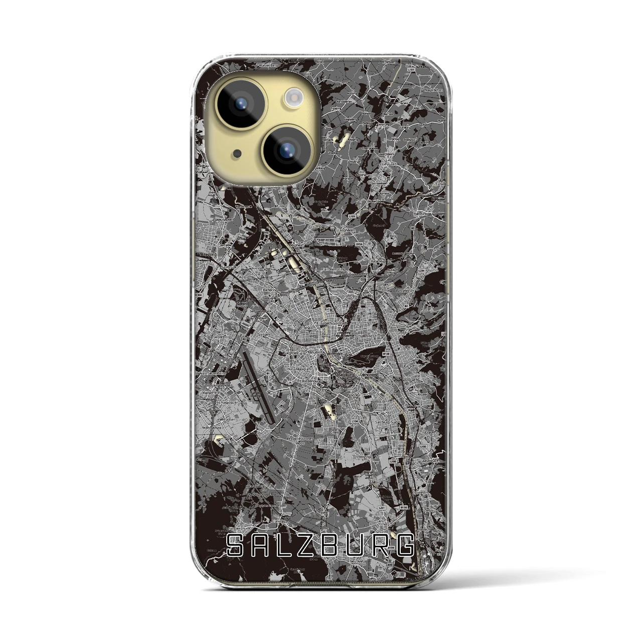 【ザルツブルク（オーストリア）】地図柄iPhoneケース（クリアタイプ）