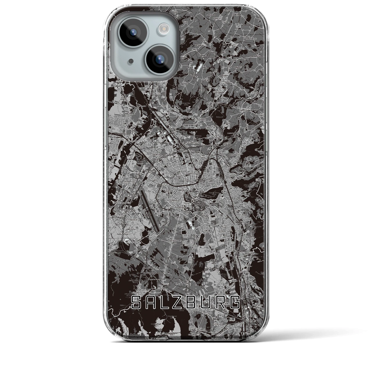 【ザルツブルク（オーストリア）】地図柄iPhoneケース（クリアタイプ）
