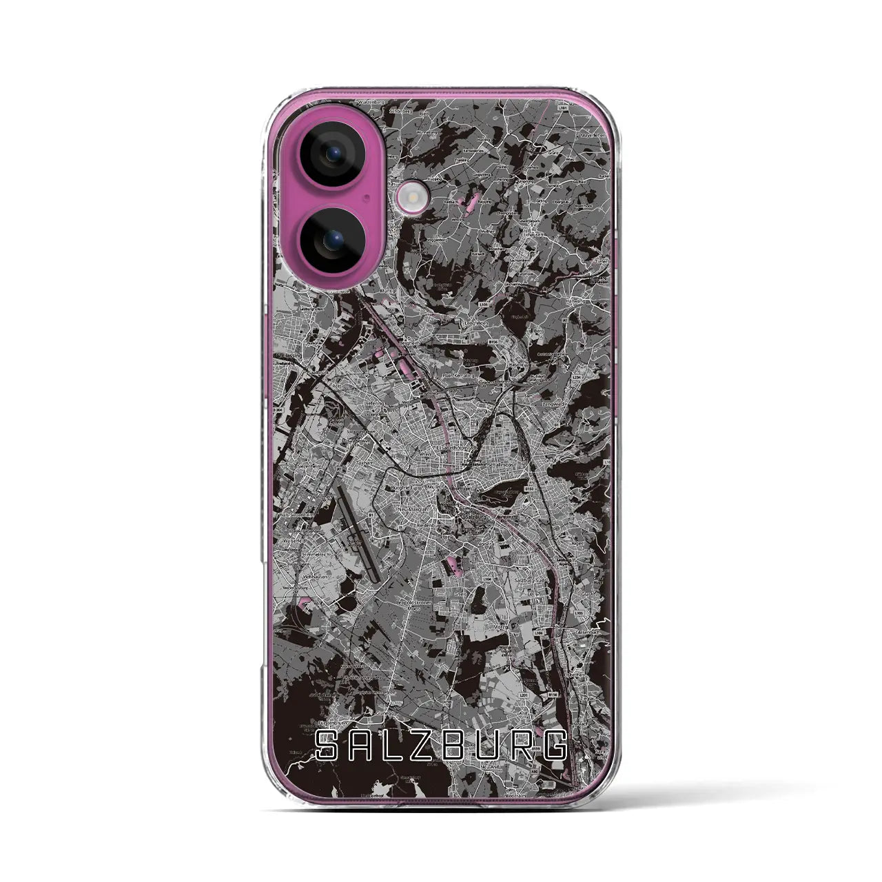 【ザルツブルク（オーストリア）】地図柄iPhoneケース（クリアタイプ）