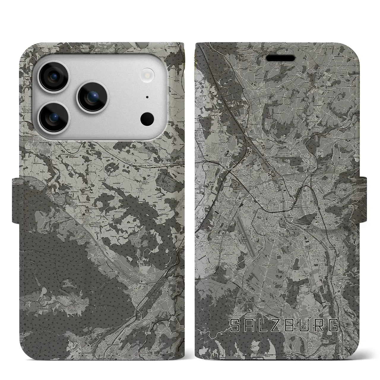 【ザルツブルク（オーストリア）】地図柄iPhoneケース（手帳タイプ）