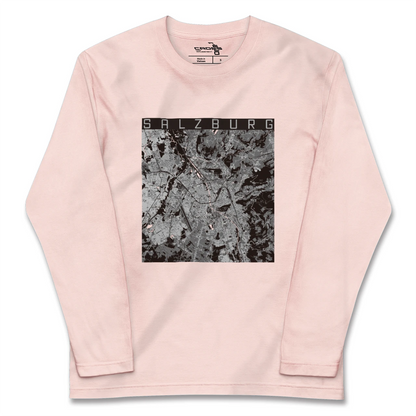 【ザルツブルク（オーストリア）】地図柄ロングスリーブTシャツ