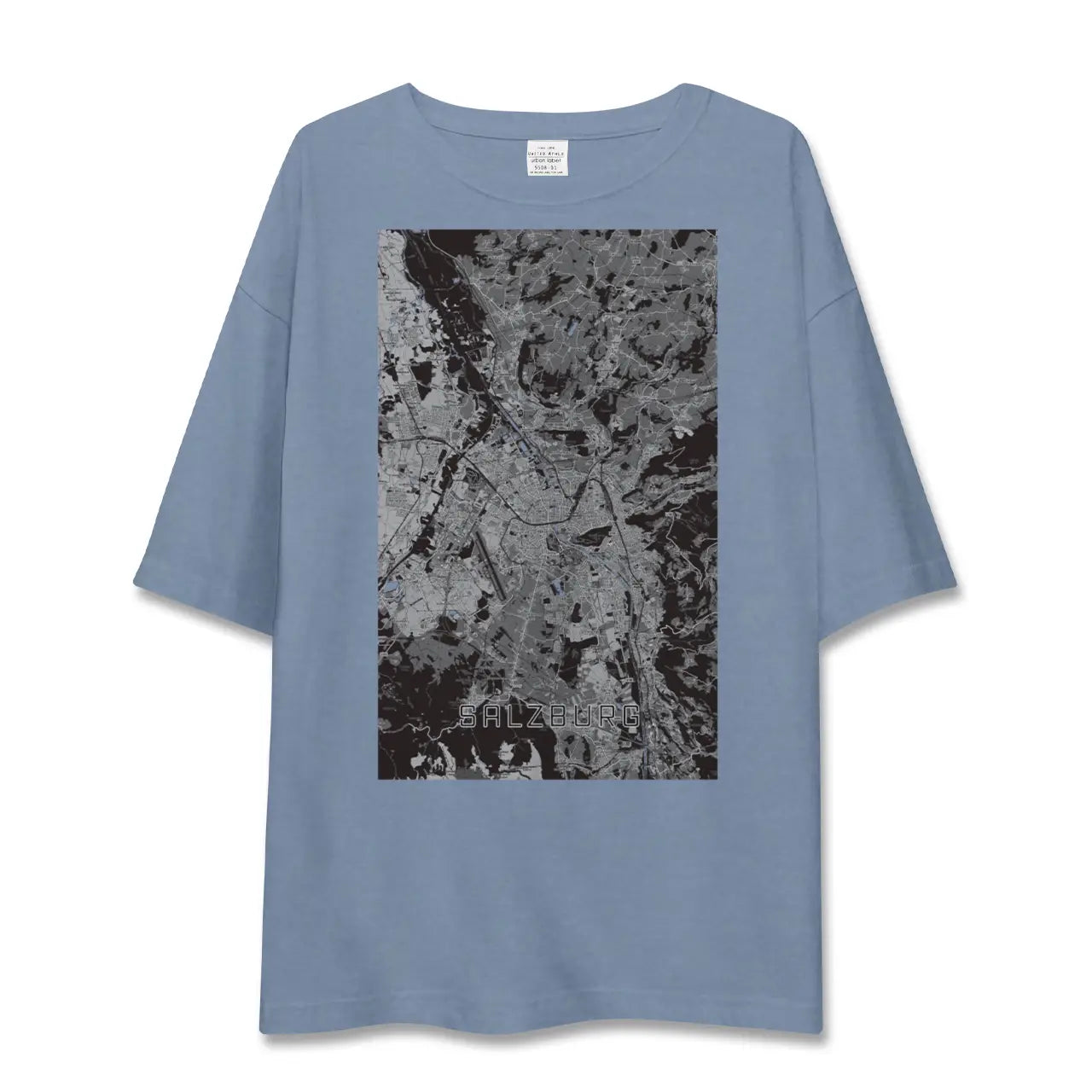 【ザルツブルク（オーストリア）】地図柄ビッグシルエットTシャツ