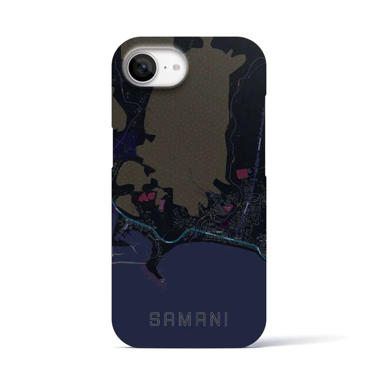 【様似（北海道）】地図柄iPhoneケース（バックカバータイプ）