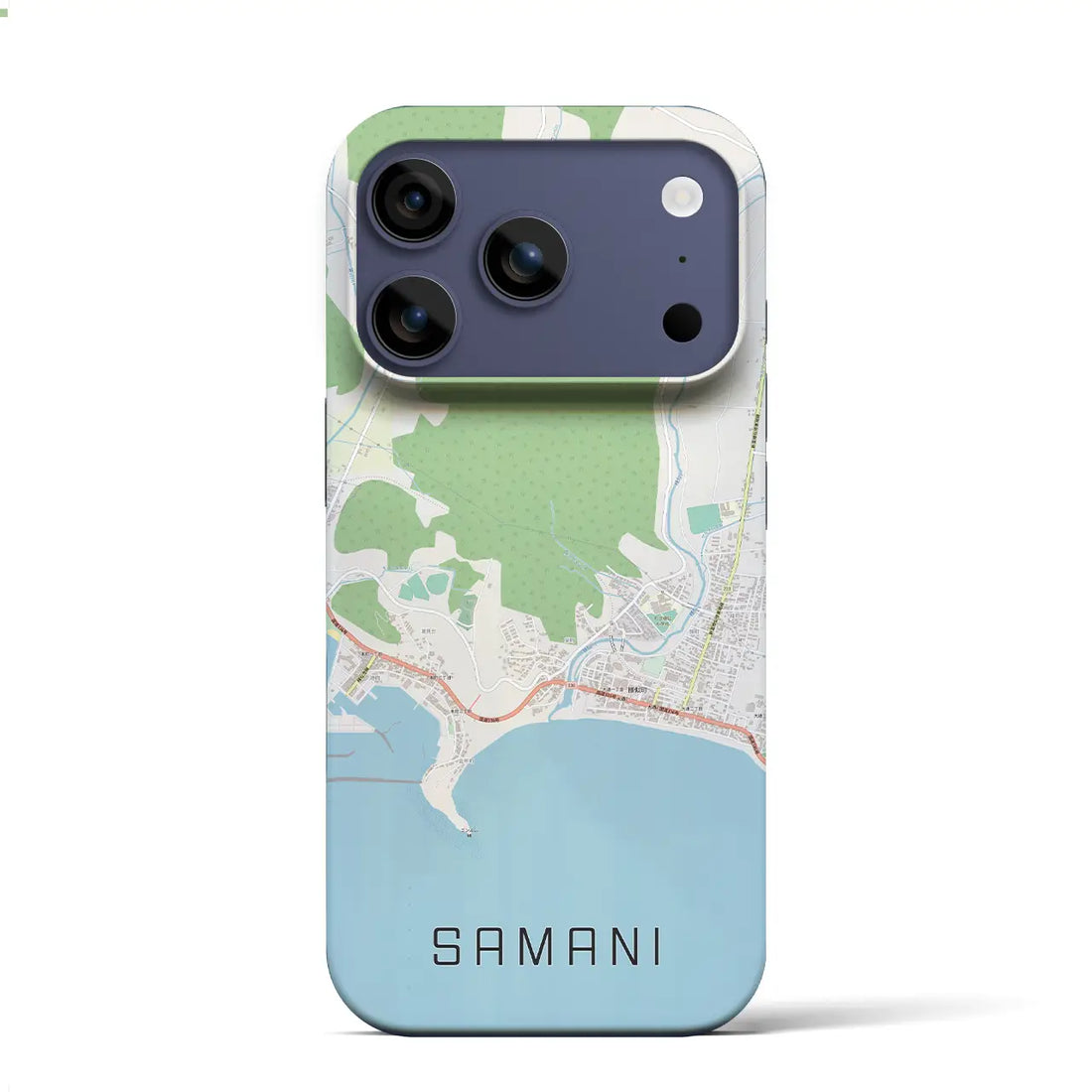 【様似(北海道)】地図柄iPhoneケース(バックカバータイプ)ブラック・iPhone 17 Pro Max 用