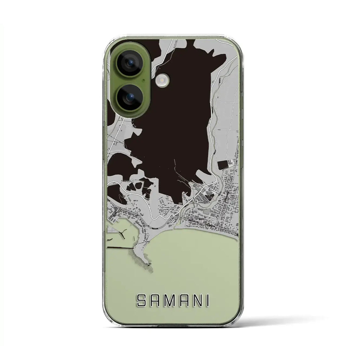 【様似（北海道）】地図柄iPhoneケース（クリアタイプ）モノトーン・iPhone 17 Pro Max 用