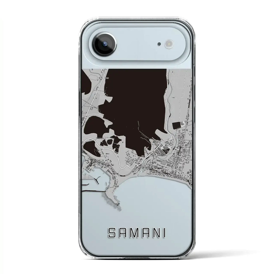 【様似（北海道）】地図柄iPhoneケース（クリアタイプ）モノトーン・iPhone 17 Pro Max 用