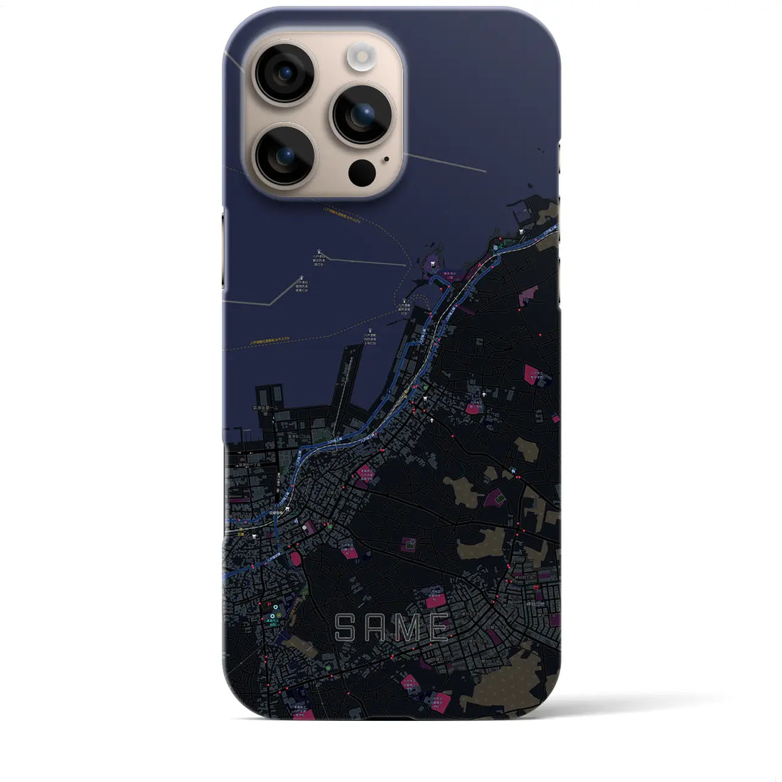 【鮫(青森県)】地図柄iPhoneケース(バックカバータイプ)