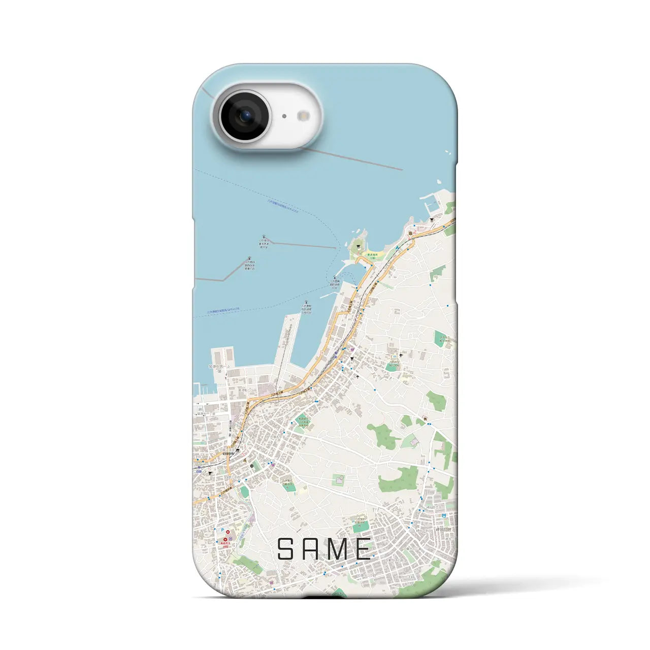 【鮫（青森県）】地図柄iPhoneケース（バックカバータイプ）