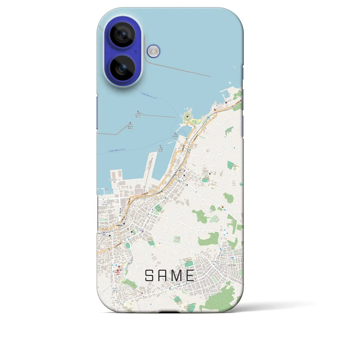 【鮫(青森県)】地図柄iPhoneケース(バックカバータイプ)ナチュラル・iPhone 16 Pro Max 用