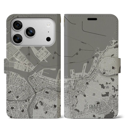 【鮫（青森県）】地図柄iPhoneケース（手帳タイプ）