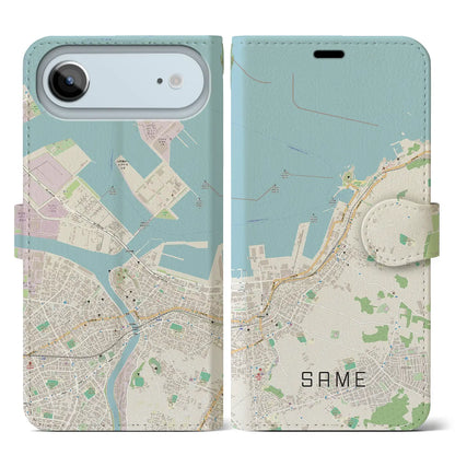 【鮫（青森県）】地図柄iPhoneケース（手帳タイプ）