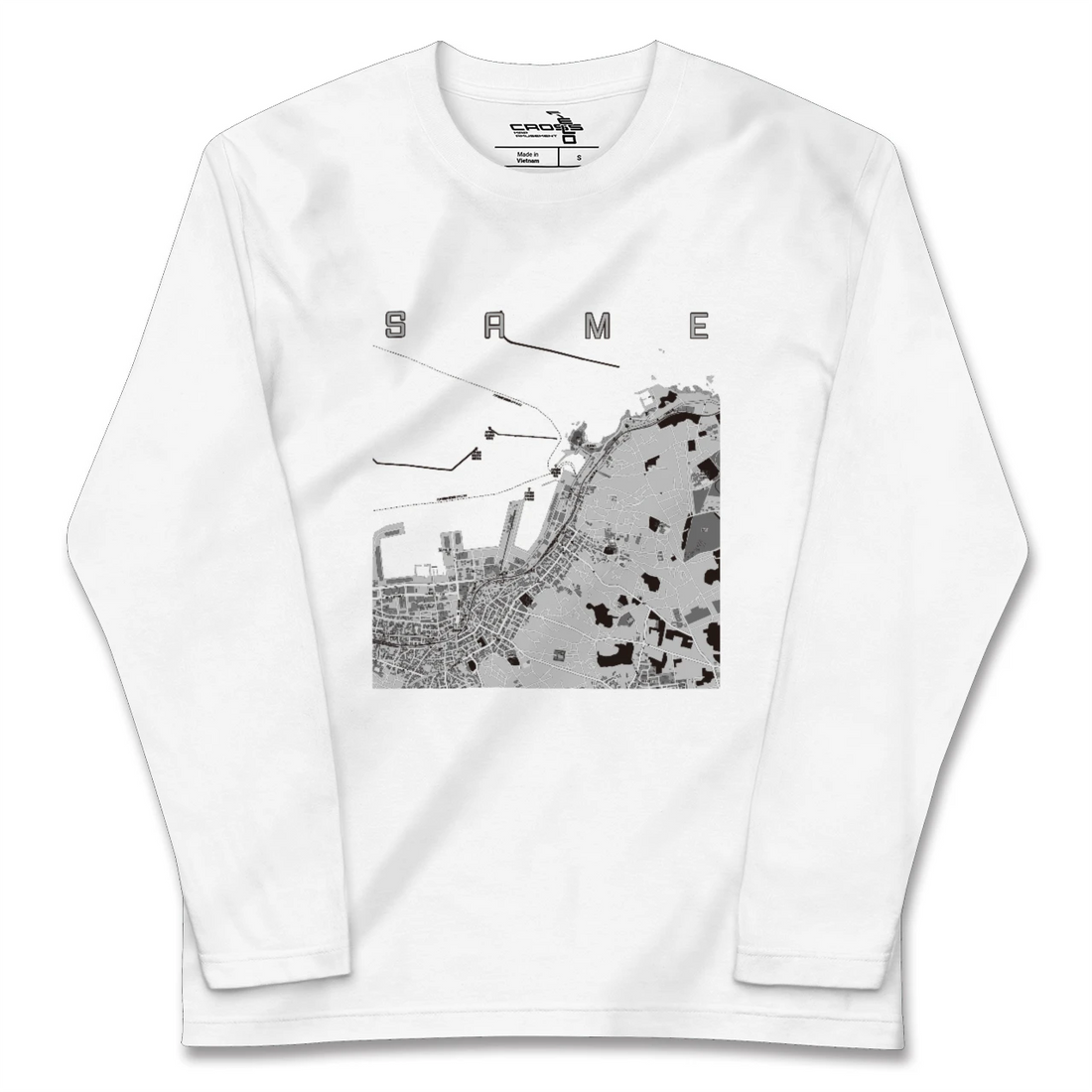 【鮫（青森県）】地図柄ロングスリーブTシャツ