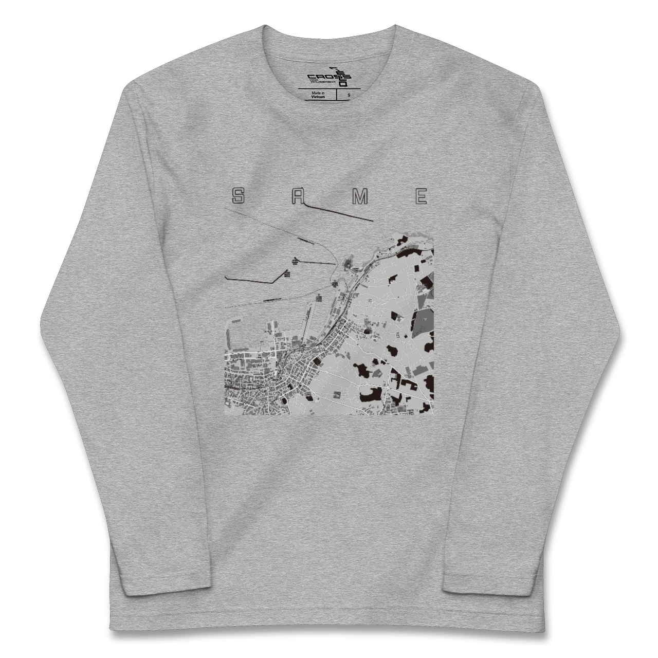 【鮫（青森県）】地図柄ロングスリーブTシャツ