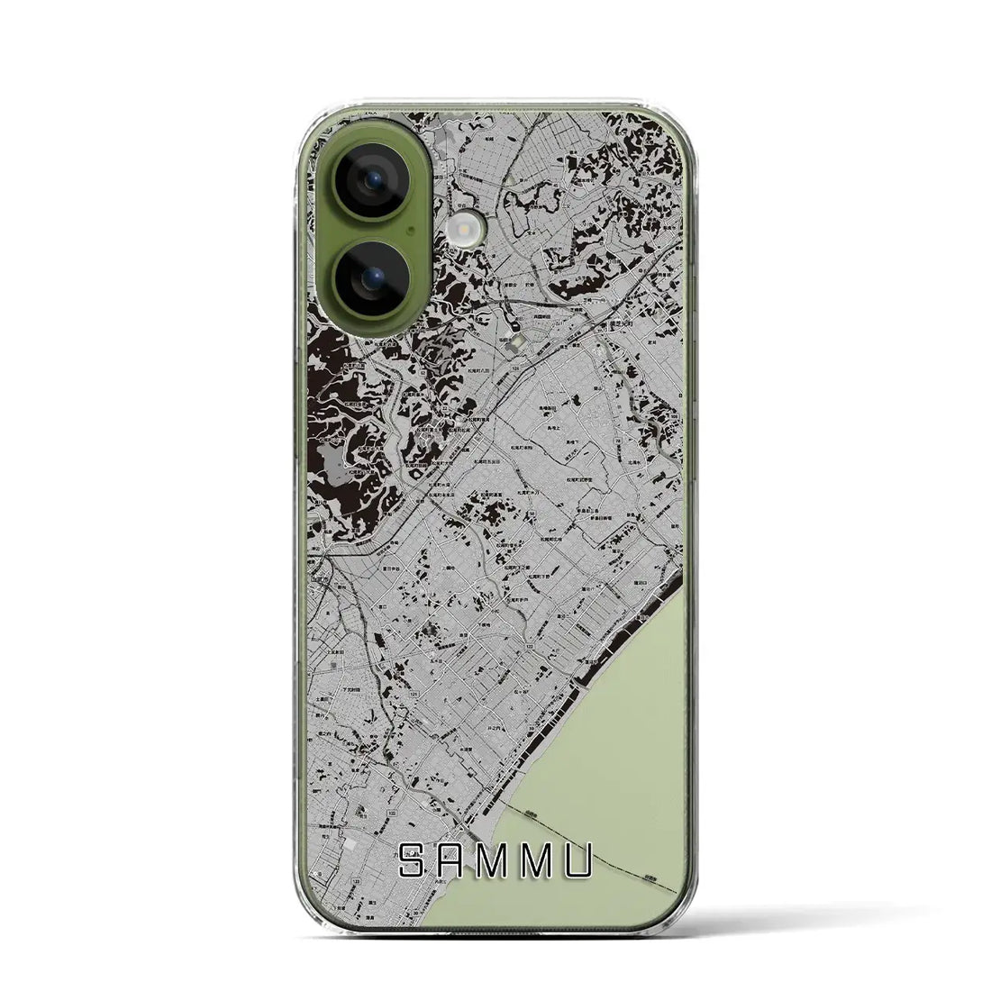 【山武（千葉県）】地図柄iPhoneケース（クリアタイプ）モノトーン・iPhone 17 Pro Max 用