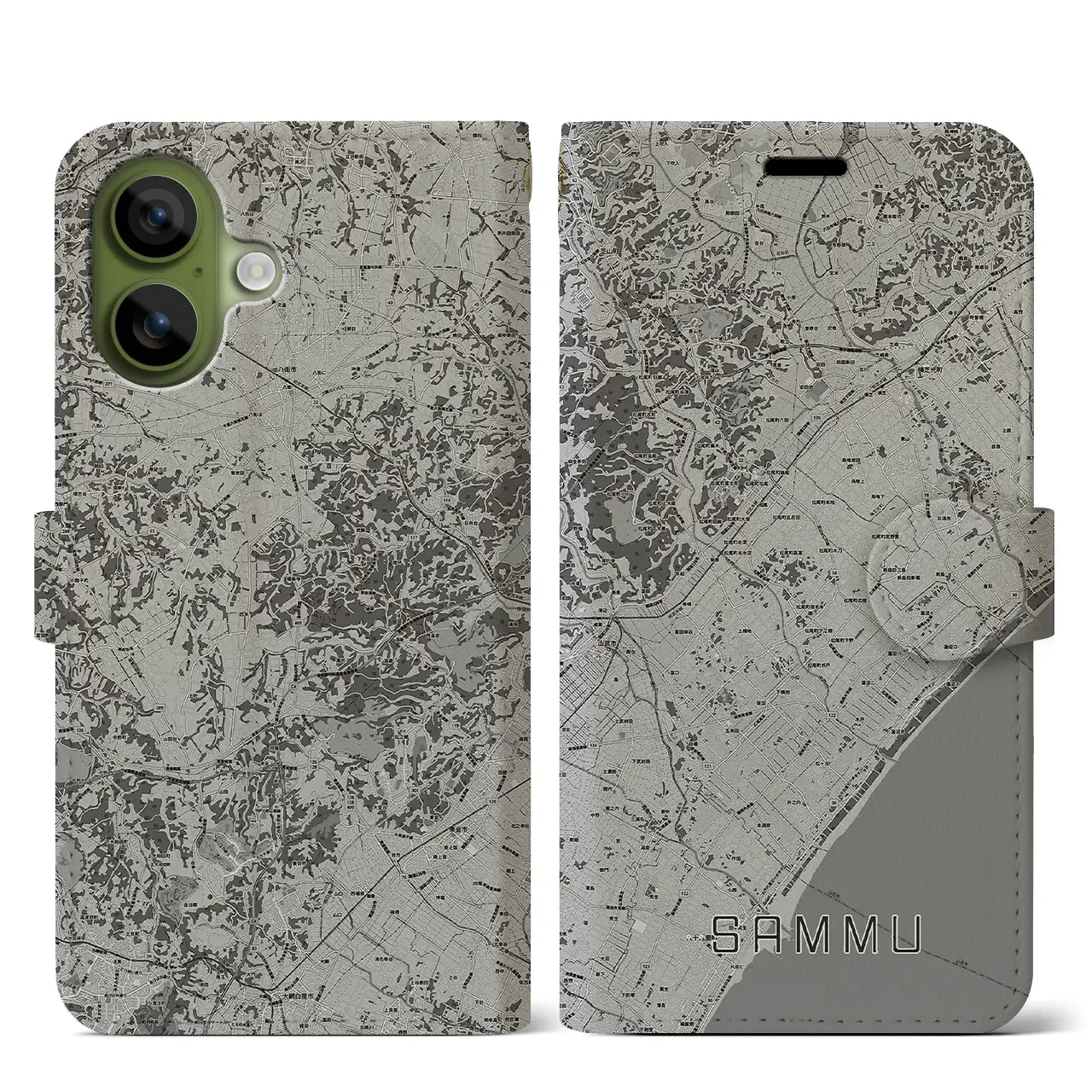 【山武（千葉県）】地図柄iPhoneケース（手帳タイプ）