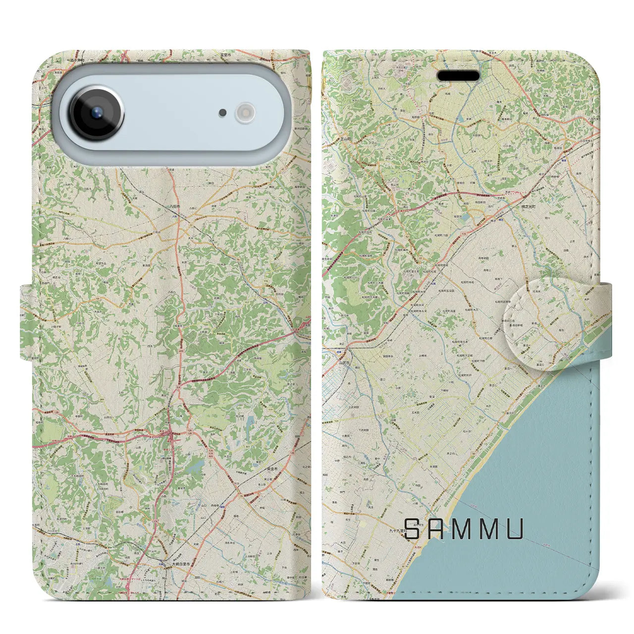 【山武（千葉県）】地図柄iPhoneケース（手帳タイプ）