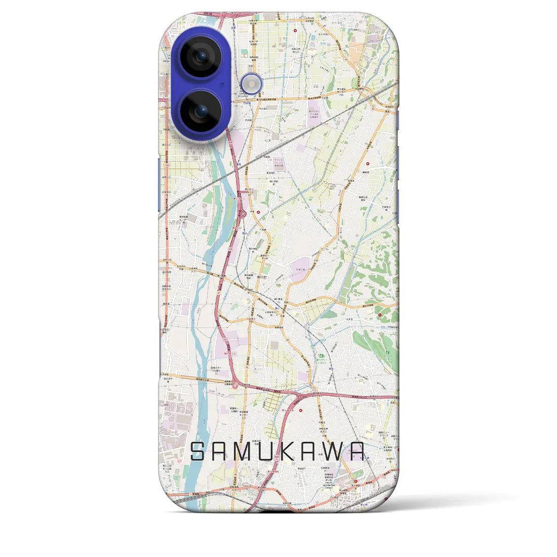 【寒川(神奈川県)】地図柄iPhoneケース(バックカバータイプ)ナチュラル・iPhone 16 Pro Max 用