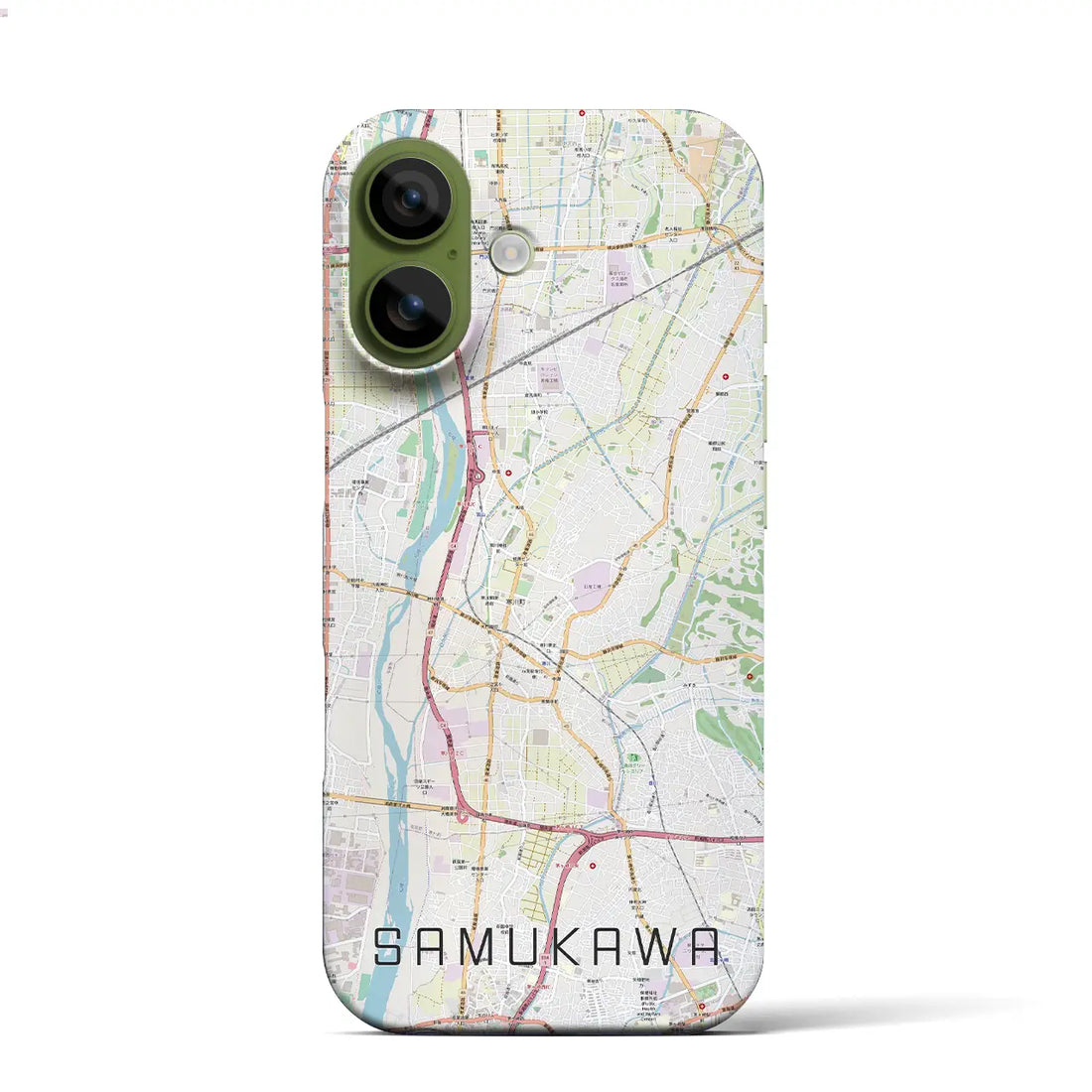 【寒川(神奈川県)】地図柄iPhoneケース(バックカバータイプ)ブラック・iPhone 17 Pro Max 用