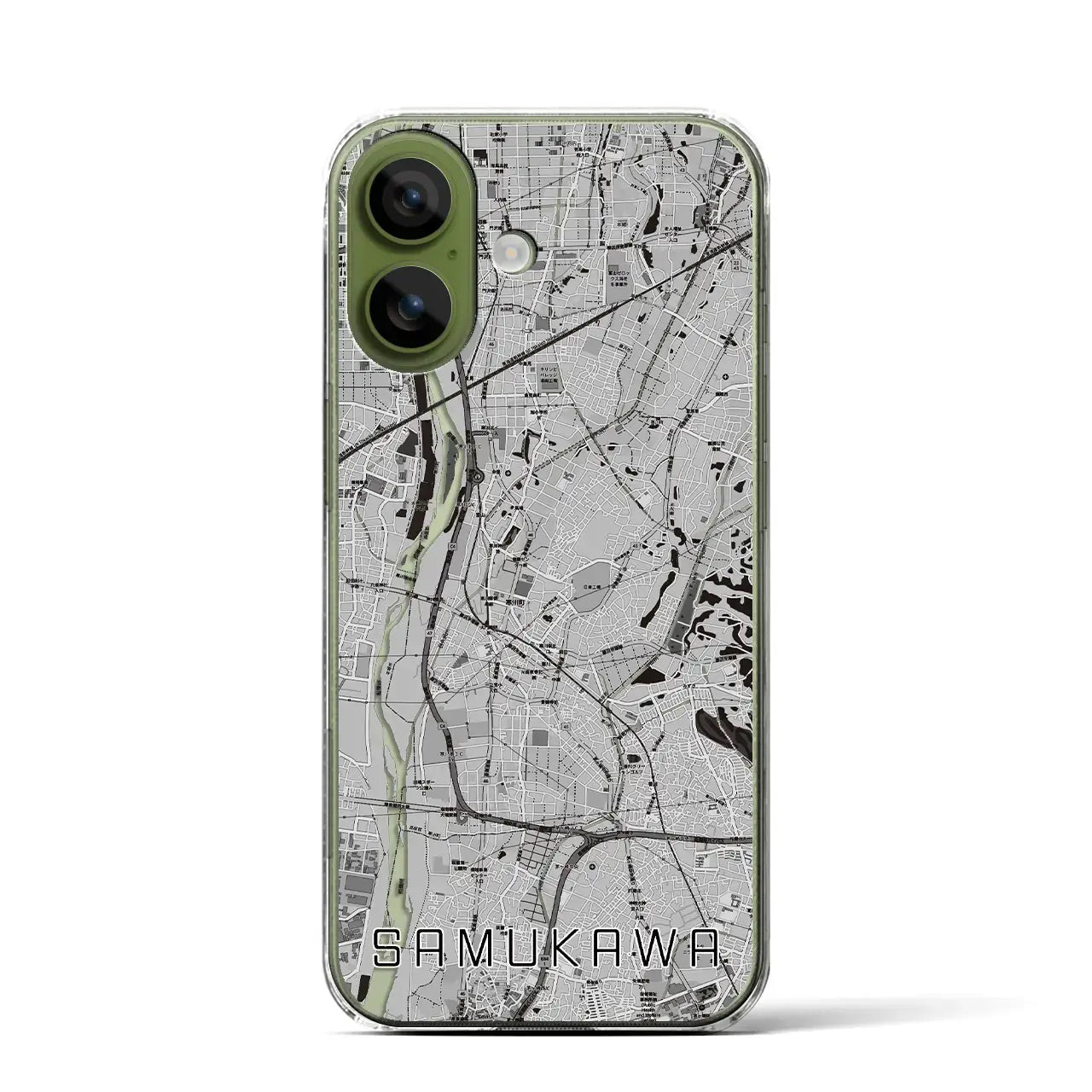 【寒川（神奈川県）】地図柄iPhoneケース（クリアタイプ）