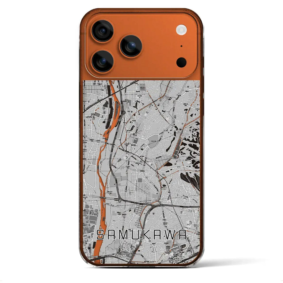 【寒川（神奈川県）】地図柄iPhoneケース（クリアタイプ）