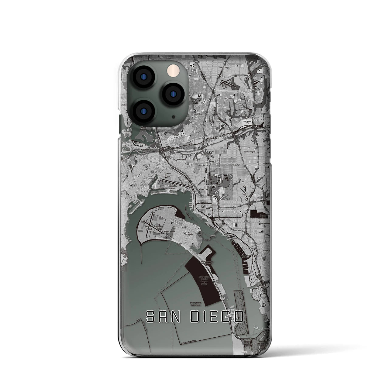 【サンディエゴ（アメリカ）】地図柄iPhoneケース（クリアタイプ）