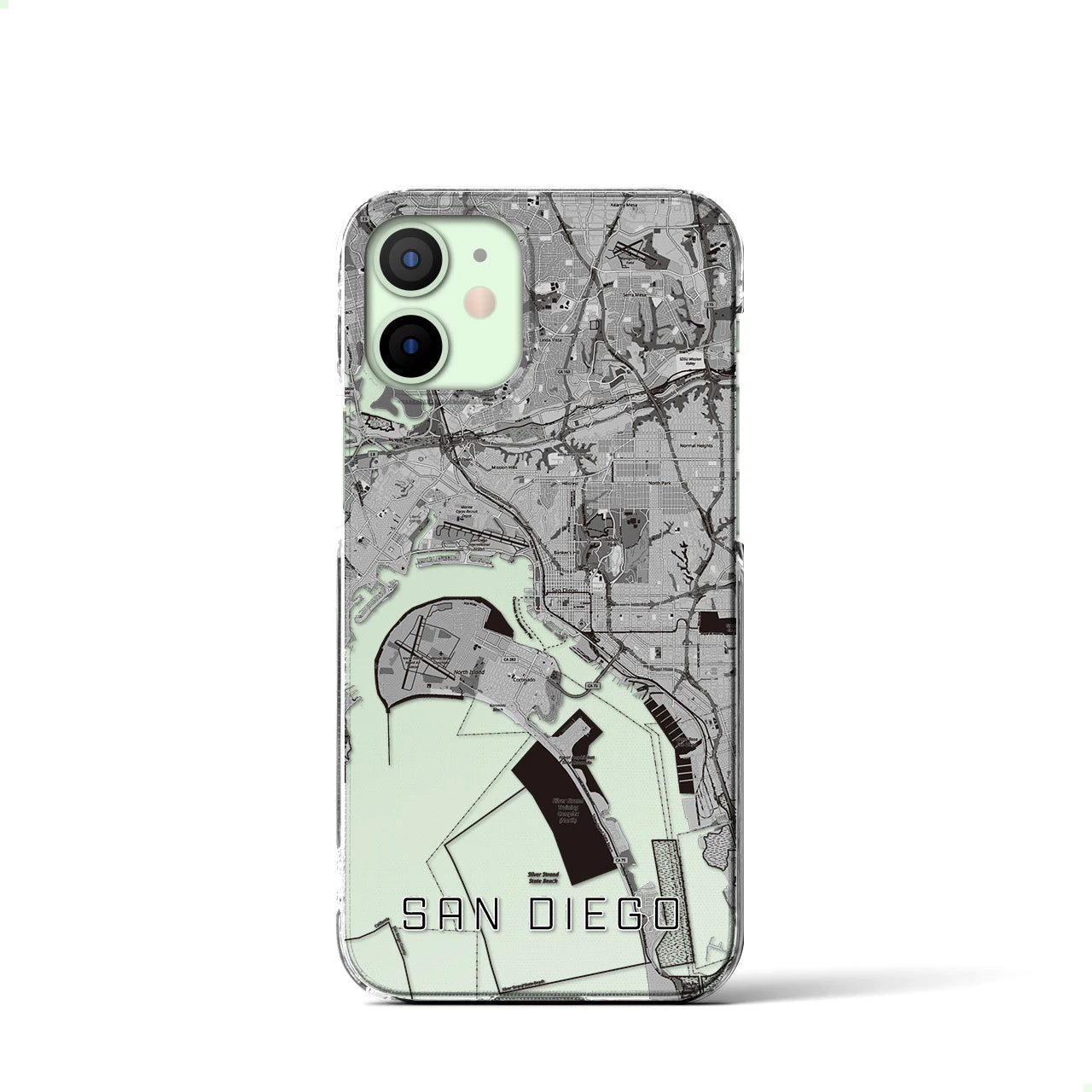 【サンディエゴ（アメリカ）】地図柄iPhoneケース（クリアタイプ）