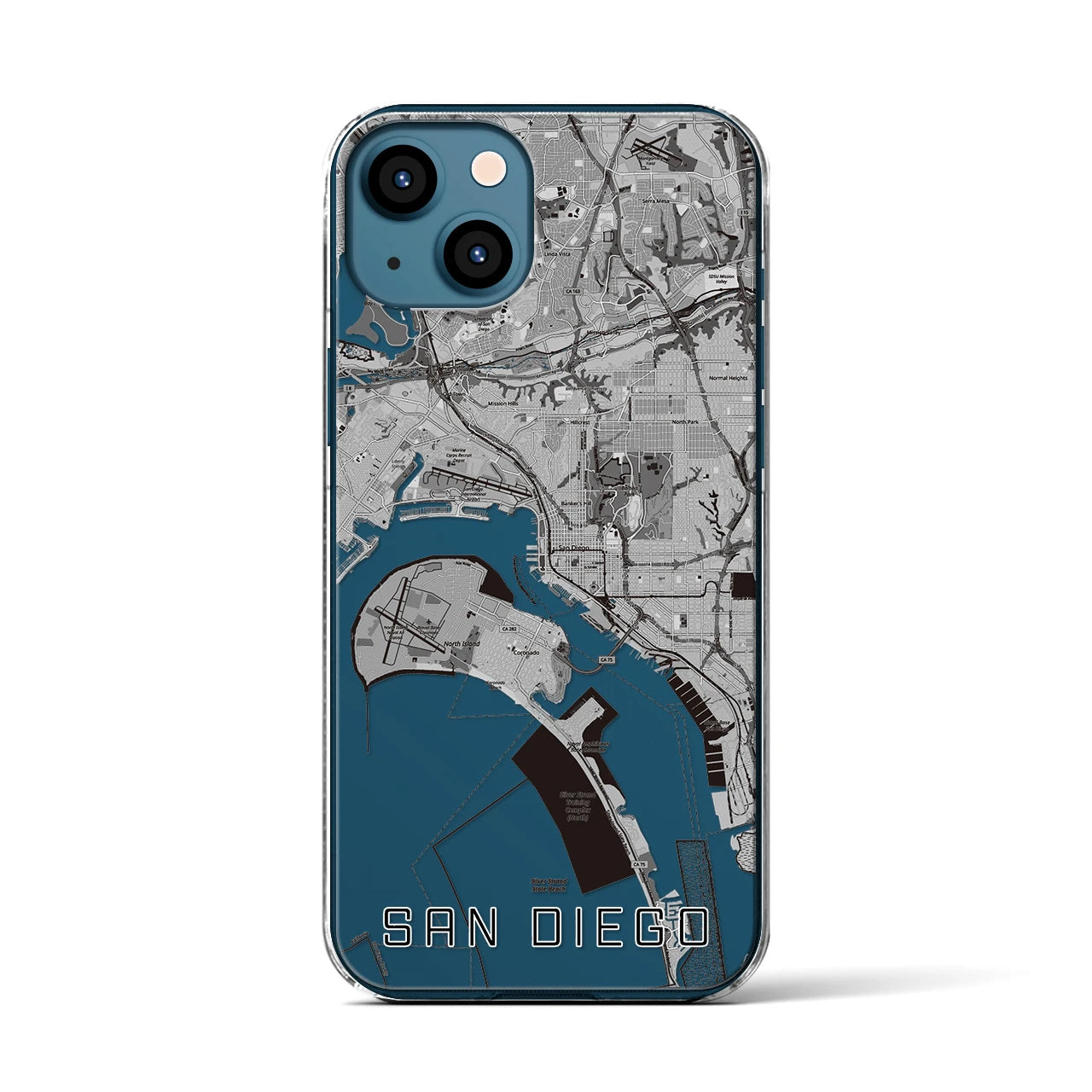 【サンディエゴ（アメリカ）】地図柄iPhoneケース（クリアタイプ）
