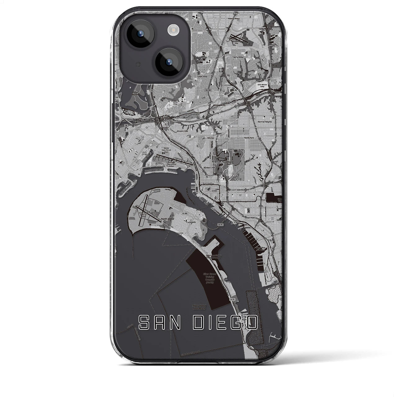 【サンディエゴ（アメリカ）】地図柄iPhoneケース（クリアタイプ）