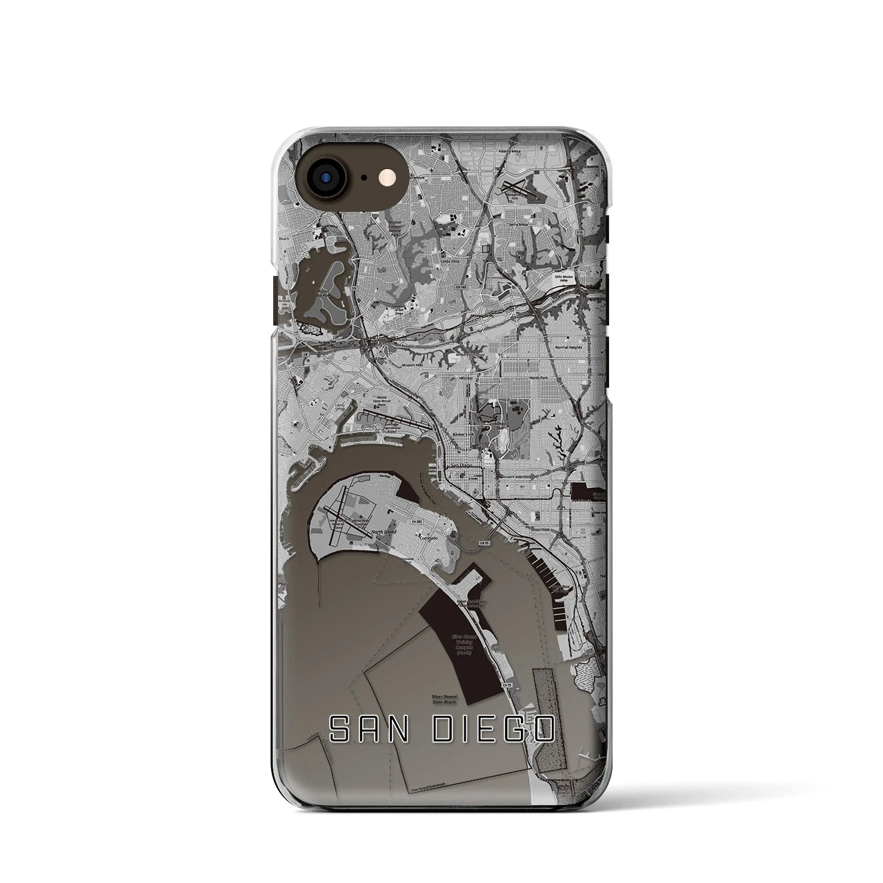 【サンディエゴ（アメリカ）】地図柄iPhoneケース（クリアタイプ）