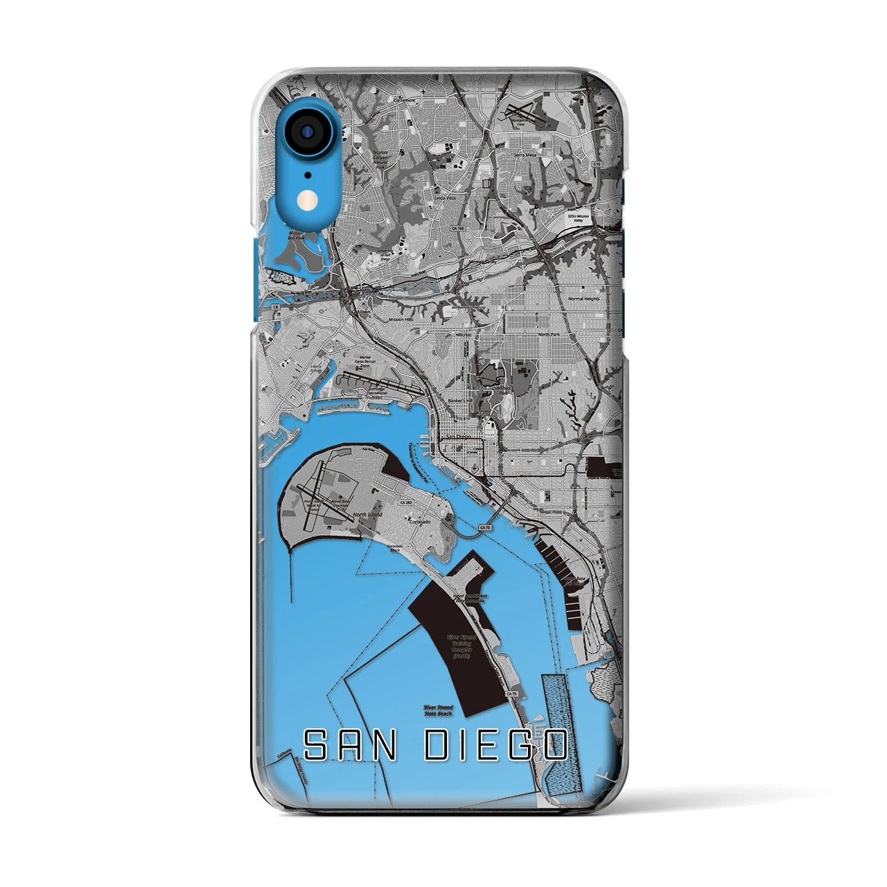 【サンディエゴ（アメリカ）】地図柄iPhoneケース（クリアタイプ）