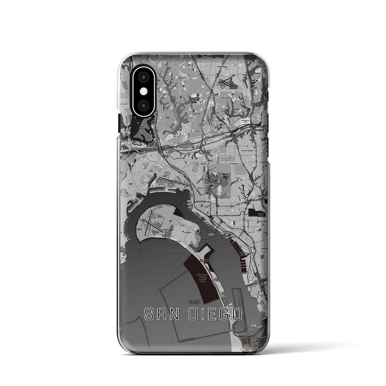 【サンディエゴ（アメリカ）】地図柄iPhoneケース（クリアタイプ）