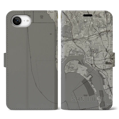 【サンディエゴ（アメリカ）】地図柄iPhoneケース（手帳タイプ）