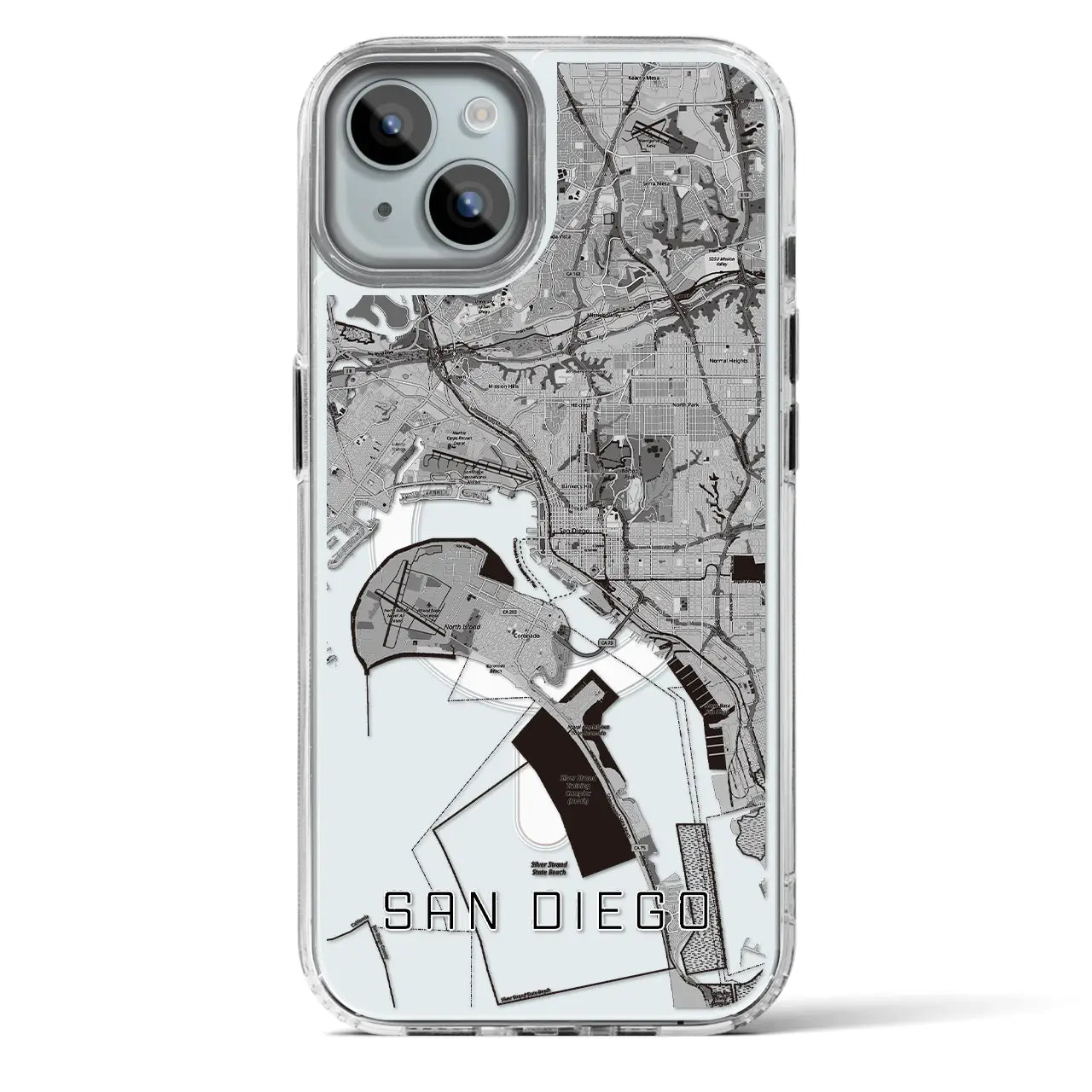 【サンディエゴ（アメリカ）】地図柄iPhoneケース（MagSafeタイプ）