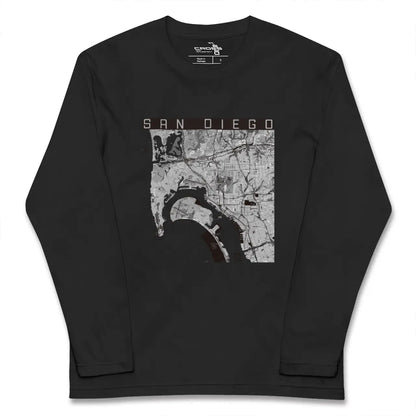 【サンディエゴ（アメリカ）】地図柄ロングスリーブTシャツ