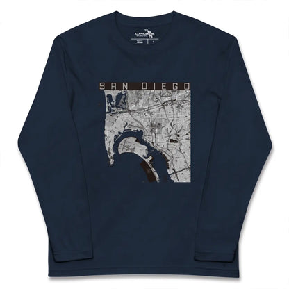 【サンディエゴ（アメリカ）】地図柄ロングスリーブTシャツ