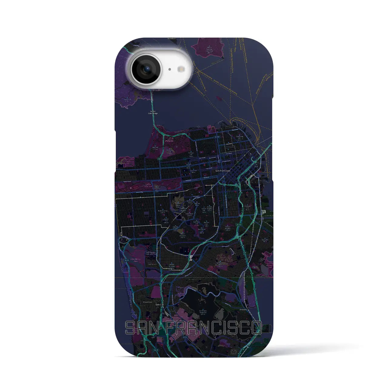 【サンフランシスコ（アメリカ）】地図柄iPhoneケース（バックカバータイプ）