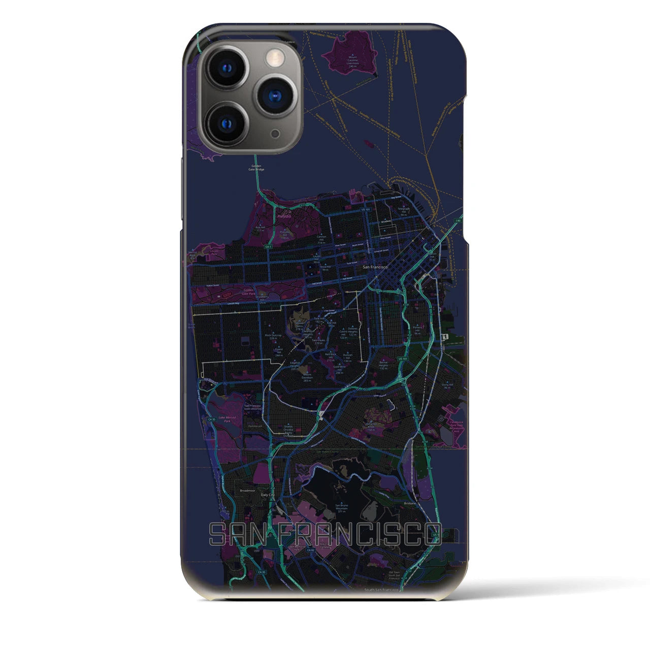 【サンフランシスコ（アメリカ）】地図柄iPhoneケース（バックカバータイプ）
