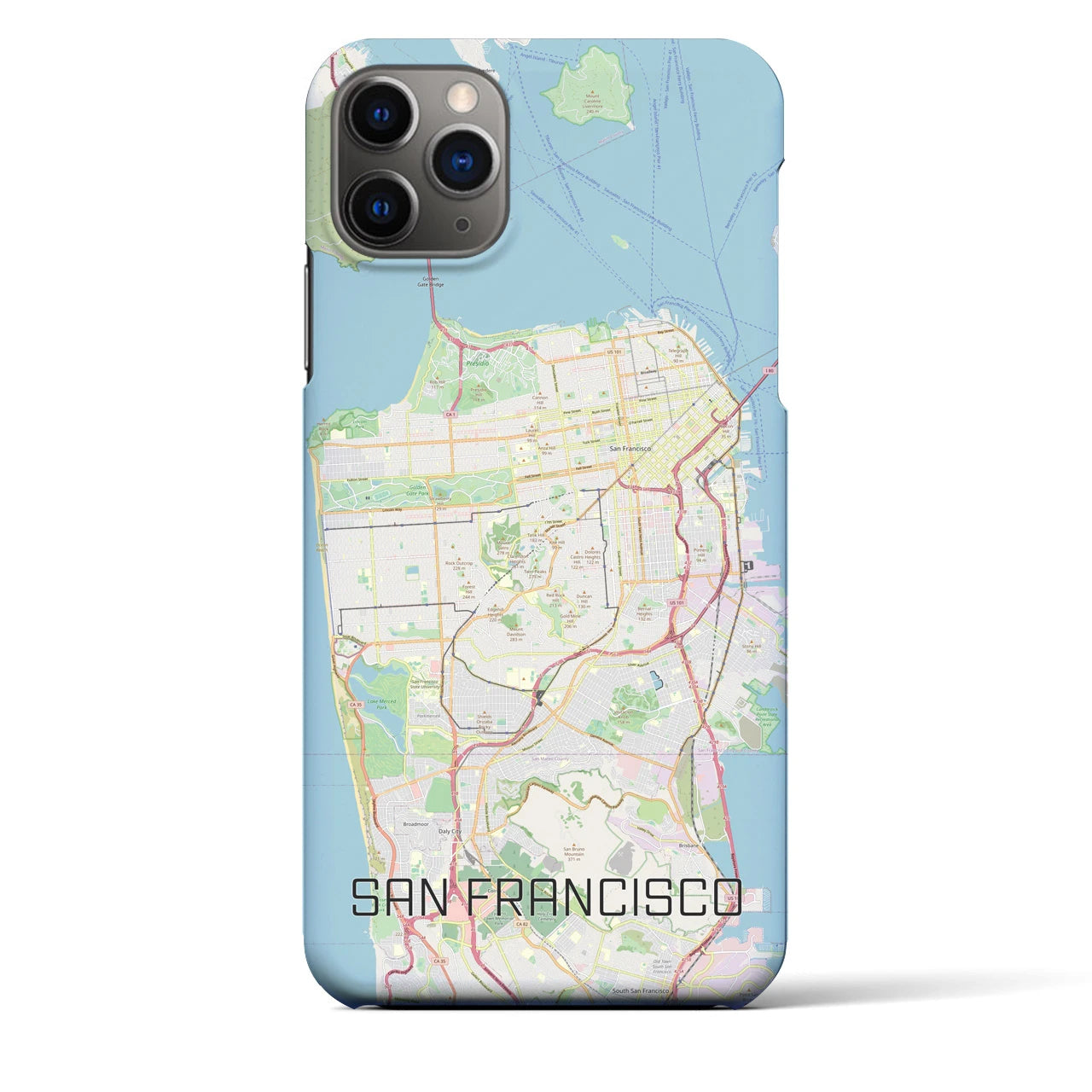 【サンフランシスコ（アメリカ）】地図柄iPhoneケース（バックカバータイプ）